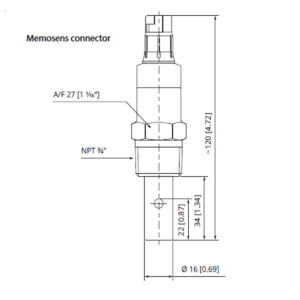 Drawing of SE 625 Conductivity Sensor